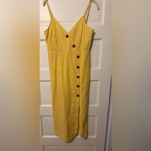 Lush Yellow Button Dress